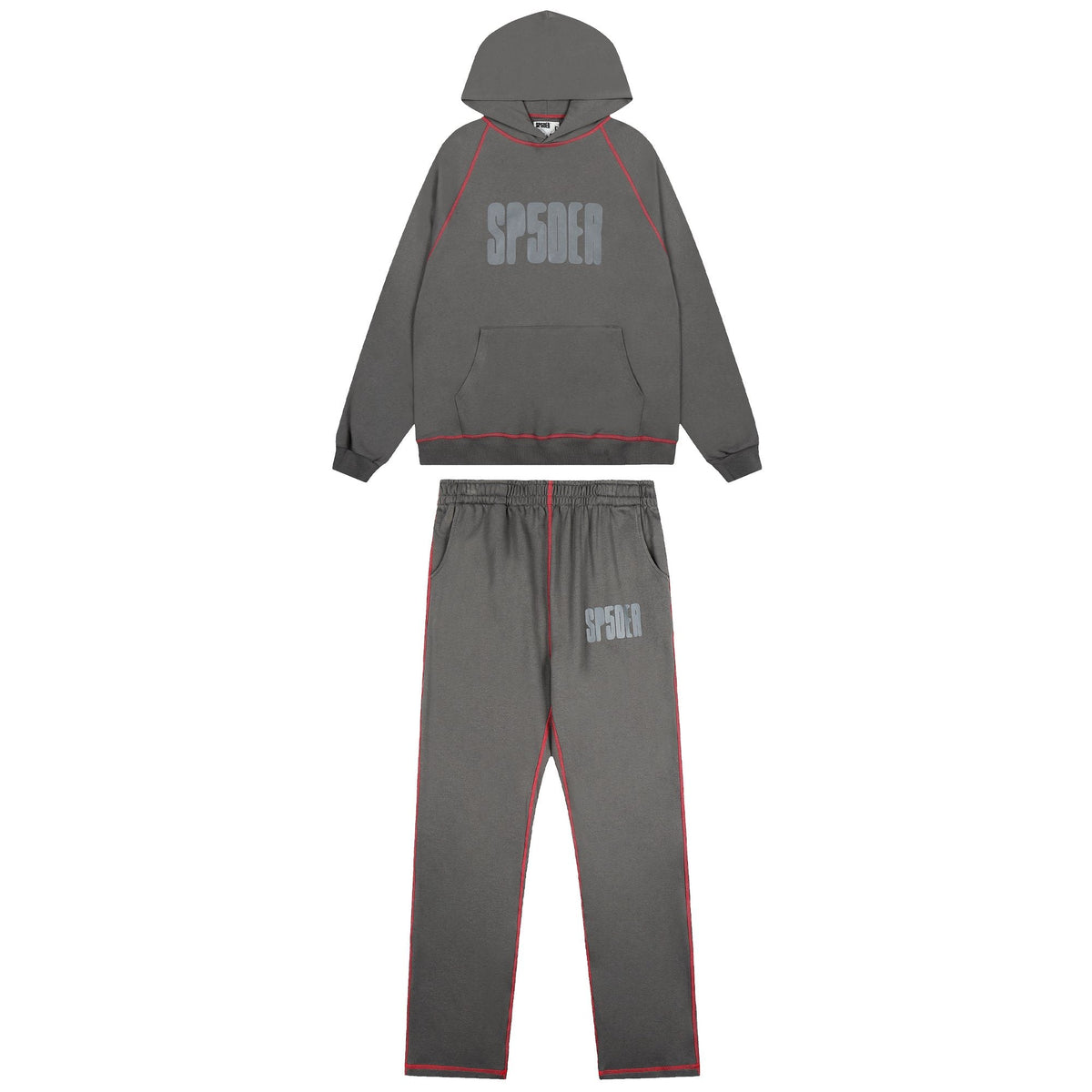 Sp5der Charcoal Gray Hoodie & Sweatpants Matching Set